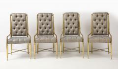  Mastercraft Set of 8 Brass Imperial Dining Chairs By Weiman Warren Llyod for Mastercraft - 4227623