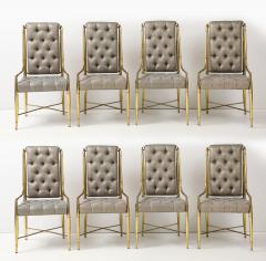  Mastercraft Set of 8 Brass Imperial Dining Chairs By Weiman Warren Llyod for Mastercraft - 4227625