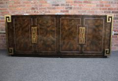  Mastercraft Vintage Elm Burl and Brass Greek Key Credenza by William Doezema for Mastercraft - 3047337