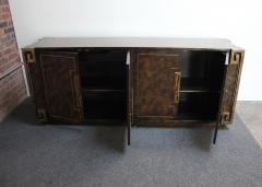  Mastercraft Vintage Elm Burl and Brass Greek Key Credenza by William Doezema for Mastercraft - 3047339