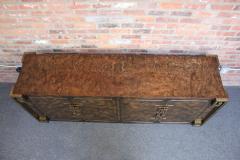  Mastercraft Vintage Elm Burl and Brass Greek Key Credenza by William Doezema for Mastercraft - 3047341