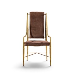  Mastercraft Warren Lloyd for Mastercraft Imperial Mid Century Brass Dining Chairs Set of 6 - 4751816