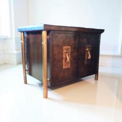  Mastercraft William Doezema for Mastercraft Two Door Cabinet in Brass and Burl Wood - 4348765