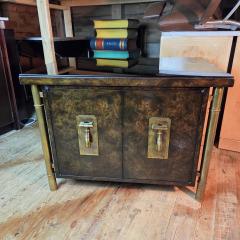  Mastercraft William Doezema for Mastercraft Two Door Cabinet in Brass and Burl Wood - 4348770
