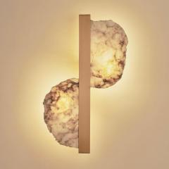  Matlight Milano Bespoke Italian Eclipse wall sconce in satin brass and Alabaster - 3875155