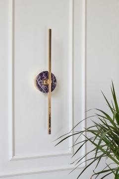  Matlight Milano Bespoke Italian wall sconce Elite Stick in polished brass and Amethyst - 3912523