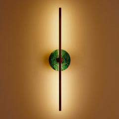  Matlight Milano Bespoke Italian wall sconce Elite Stick in polished brass and Malachite - 3912527