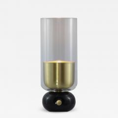  Matlight Milano E Elizarova for Matlight Italian Black Marble Glass and Brass Flute Table Lamp - 1617869