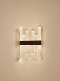  Matlight Milano Elegant Bespoke Italian wall sconce Selenor in hammered bronze and selenite - 3875149