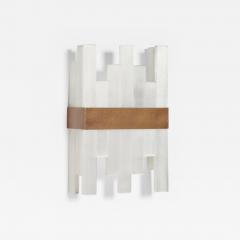  Matlight Milano Elegant Bespoke Italian wall sconce Selenor in hammered bronze and selenite - 3881263