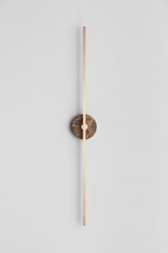  Matlight Milano Essential Italian Wall Sconce Grand Stick brass and Brown Emperador Marble - 3309658