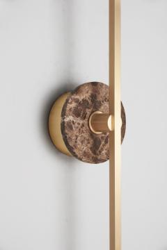  Matlight Milano Essential Italian Wall Sconce Grand Stick brass and Brown Emperador Marble - 3309661