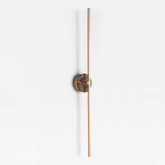  Matlight Milano Essential Italian Wall Sconce Grand Stick brass and Brown Emperador Marble - 3323395
