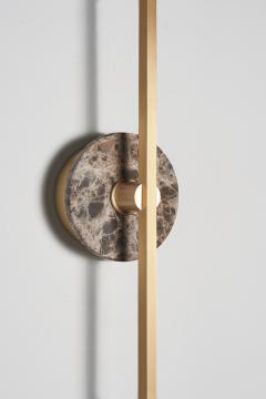  Matlight Milano Essential Italian Wall Sconce Stick Brass and Brown Emperador Marble - 3283715