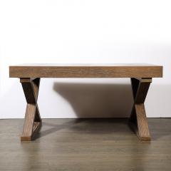  Mattaliano Modernist Limed Oak Frank X Base Desk by Mattaliano - 3751930