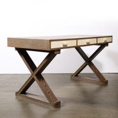  Mattaliano Modernist Limed Oak Frank X Base Desk by Mattaliano - 3751959