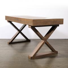  Mattaliano Modernist Limed Oak Frank X Base Desk by Mattaliano - 3751970