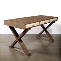  Mattaliano Modernist Limed Oak Frank X Base Desk by Mattaliano - 3752006