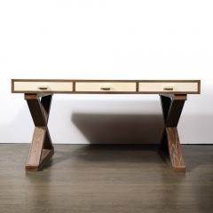  Mattaliano Modernist Limed Oak Frank X Base Desk by Mattaliano - 3752028