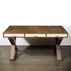  Mattaliano Modernist Limed Oak Frank X Base Desk by Mattaliano - 3752034