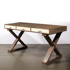  Mattaliano Modernist Limed Oak Frank X Base Desk by Mattaliano - 3752048