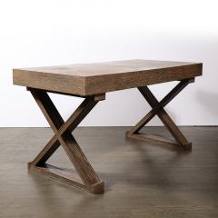  Mattaliano Modernist Limed Oak Frank X Base Desk by Mattaliano - 3752052