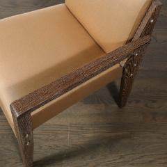  Mattaliano Modernist Limed Oak Upholstered Nickel Stud Detailed Armchair By Mattaliano - 3752030