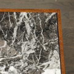  Mattaliano Modernist Oak X Base Side Table W Marble Inlayed Top by Mattaliano - 3752614