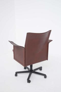  Matteograssi Tito Agnoli for Matteograssi Desk Armchair Korium in Leather Label - 2214319