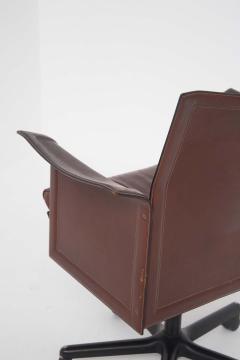 Matteograssi Tito Agnoli for Matteograssi Desk Armchair Korium in Leather Label - 2214321
