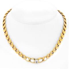  Mauboussin MAUBOUSSIN 18K YELLOW GOLD SINGLE DIAMOND OPEN LINK CHOCKER NECKLACE - 3078120