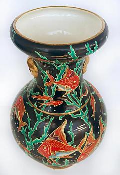  Maurice Paul Chevalier Maurice P Chevallier Longwy French Ceramic Neptune Vases 1950s - 3590151