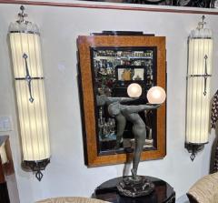  Max Le Verrier Art Deco Light Statue by Max Le Verrier Iconic Clarte Large Rare Vintage Model - 3794567