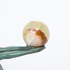  Max Le Verrier Art Deco Sculptural Onyx Veria Green Marble Nude Flapper signed Max le Verrier - 4654159