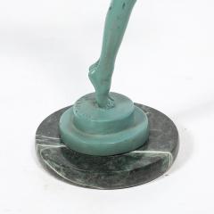  Max Le Verrier Art Deco Sculptural Onyx Veria Green Marble Nude Flapper signed Max le Verrier - 4654160