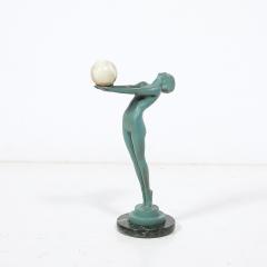  Max Le Verrier Art Deco Sculptural Onyx Veria Green Marble Nude Flapper signed Max le Verrier - 4654185