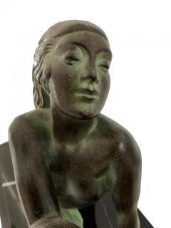  Max Le Verrier Art Deco Sculpture Seduction Lamp with Glass Ball by Fayral for Max Le Verrier - 2985039