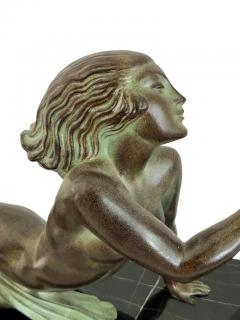  Max Le Verrier Art Deco Sculpture Seduction Lamp with Glass Ball by Fayral for Max Le Verrier - 2985068