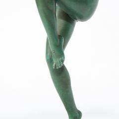 Max Le Verrier Art Deco Sculpture in Patinated Carnelian Enameled Bronze by Denis - 2092880