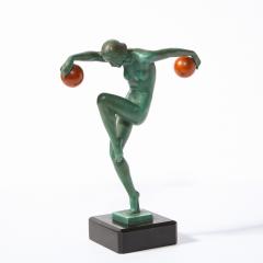  Max Le Verrier Art Deco Sculpture in Patinated Carnelian Enameled Bronze by Denis - 2092893