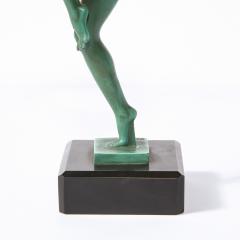  Max Le Verrier Art Deco Sculpture in Patinated Carnelian Enameled Bronze by Denis - 2092896
