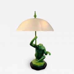  Max Le Verrier FRENCH ART DECO MONKEY UMBRELLA LAMP BY MAX LE VERRIER - 1554714