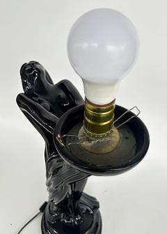  Max Le Verrier Large Art Deco Le Verrier Style Ceramic Table Lamps Frosted Glass Shades Pair - 4530022