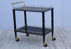  Maxwell Phillips Co Maxwell Phillips Attributed Brass And Lacquer Two Tier Bar Cart - 3118081