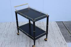  Maxwell Phillips Co Maxwell Phillips Attributed Brass And Lacquer Two Tier Bar Cart - 3118084