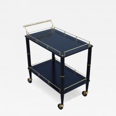  Maxwell Phillips Co Maxwell Phillips Attributed Brass And Lacquer Two Tier Bar Cart - 3123888
