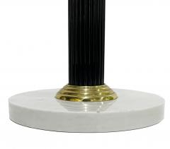  Mazzega Murano 1950s Italian Art Deco Design White Murano Glass Black Lacquered Wood Floor Lamp - 4011339