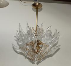  Mazzega Murano 1970s Mid Century Modern Handblown Glass Flame Chandelier By Mazzega - 2423507