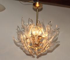  Mazzega Murano 1970s Mid Century Modern Handblown Glass Flame Chandelier By Mazzega - 2423512