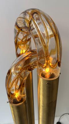  Mazzega Murano Brass Floor Lamp Murano Glass by Aldo Nason for Mazzega Italy 1970s - 4498196